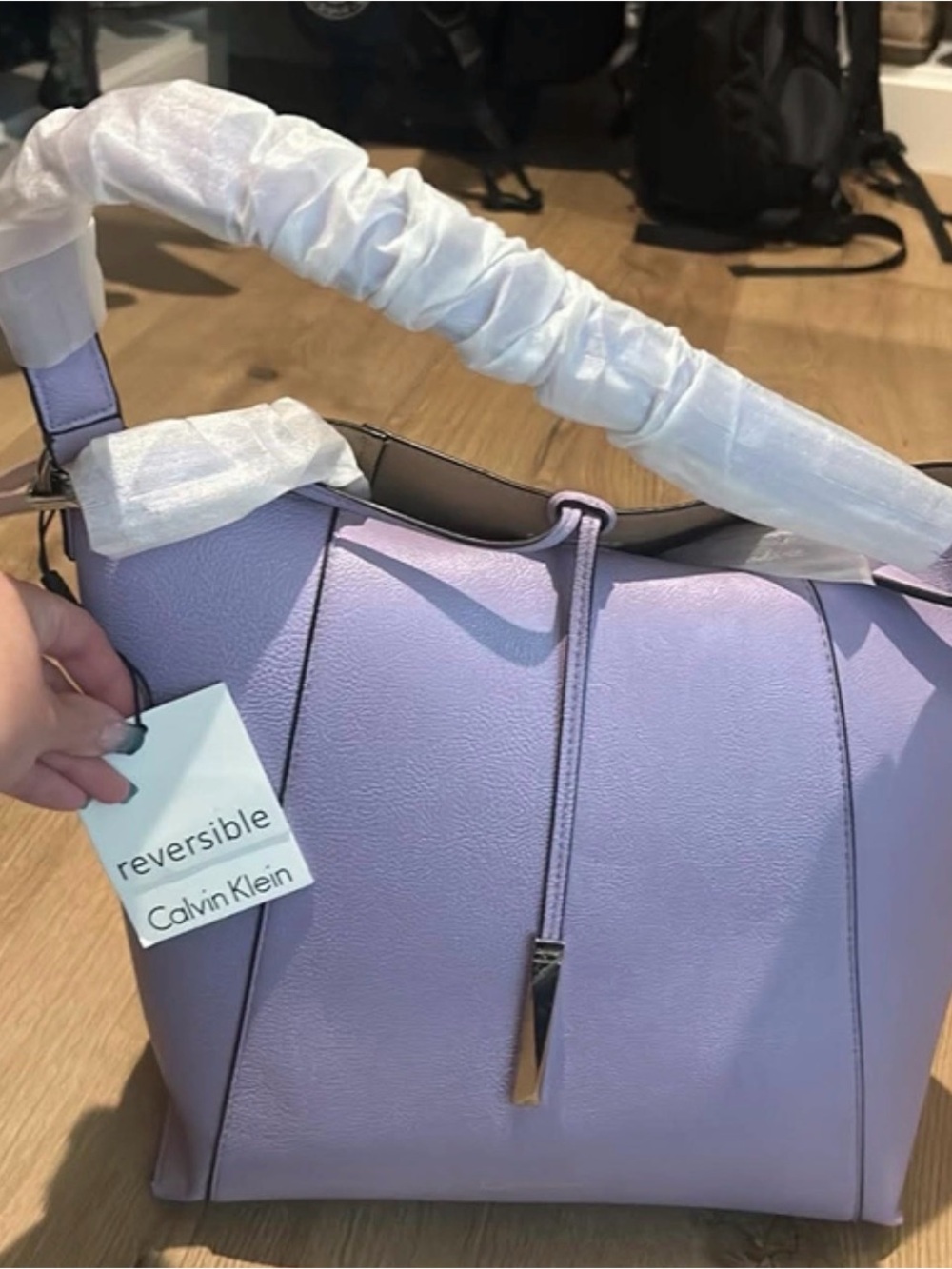 Calvin Klein Lavender Reversible Shoulder Bag